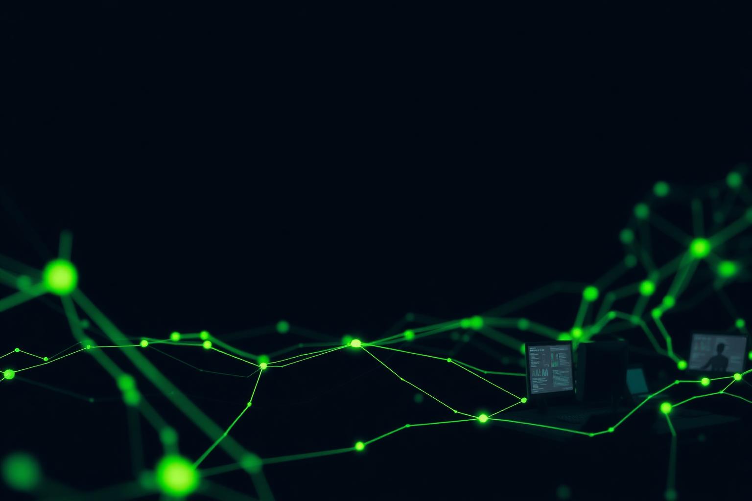 Glowing AI neural network powering business automation